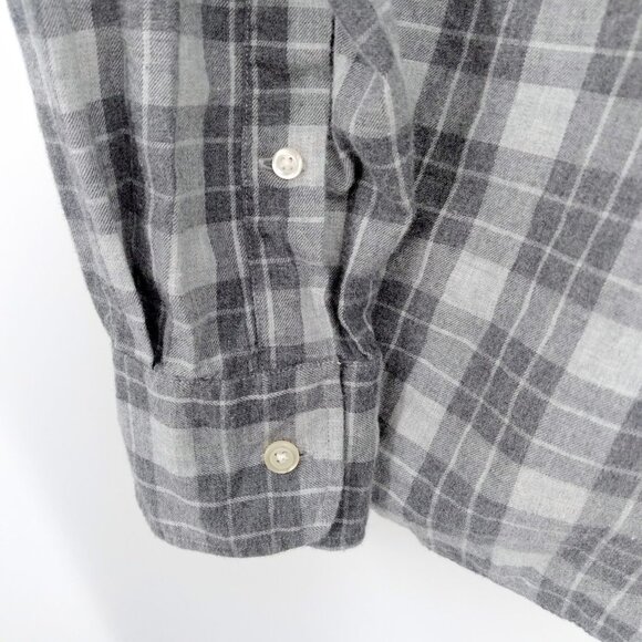 Bonobos Menswear Slim Fit Plaid Flannel Button Down Shirt Gray Size L - Picture 4 of 7